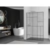 MEXEN/S - Kioto L Sprchová zástěna WALK-IN 80 x 200, černý vzor, chrom 800-080-103-01-78