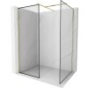 MEXEN/S - Kioto Sprchová zástěna Walk-in 110 x 90, černý vzor, zlatá kartáčovaná 800-110-202-55-70-090