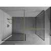 MEXEN/S - Kioto Sprchová zástěna Walk-in 100 x 100, černý vzor, zlatá 800-100-202-50-70-100