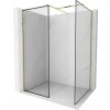 MEXEN/S - Kioto Sprchová zástěna Walk-in 100 x 80, černý vzor, zlatá 800-100-202-50-70-080