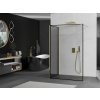 MEXEN/S - Kioto Sprchová zástěna WALK-IN 100 x 100, černý vzor, zlatá 800-100-212-50-70-100