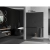 MEXEN/S - Kioto+ L Sprchová zástěna WALK-IN s poličkou a držákem ručníků 110 x 200, zrcadlová, černá 800-110-123-70-50