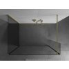 MEXEN/S - Kioto Sprchová zástěna WALK-IN 125 x 80 x 30, transparent, zlatá kartáčovaná 800-125-080-221-55-00-030