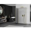 MEXEN/S - Kioto Sprchová zástěna WALK-IN 125 x 70 x 30, transparent, zlatá 800-125-070-221-50-00-030