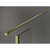 MEXEN/S - Kioto Sprchová zástěna WALK-IN 120 x 75 x 40, transparent, zlatá kartáčovaná 800-120-075-221-55-00-040