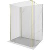 MEXEN/S - Kioto Sprchová zástěna WALK-IN 110 x 90 x 30, transparent, zlatá kartáčovaná 800-110-090-221-55-00-030