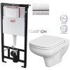 ALCA Sádromodul - předstěnový instalační systém s chromovým tlačítkem M1721 + WC CERSANIT CLEANON COLOUR + SEDÁTKO AM101/1120 M1721 CN1