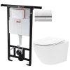 Předstěnový instalační systém s chromovým tlačítkem M1721 + WC REA Carlo Flat Mini Rimless + SEDÁTKO AM102/1120 M1721 CF1
