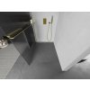 MEXEN/S - Kioto+ Sprchová zástěna WALK-IN s poličkou a držákem ručníků 100 x 200, proužky 8 mm, zlatá 800-100-121-50-09
