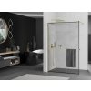MEXEN/S - KIOTO Sprchová zástěna WALK-IN s poličkou a držákem ručníků 100 x 200, transparent/černá 8 mm, zlatá 800-100-121-50-70