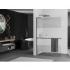 MEXEN/S - Kioto+ L Sprchová zástěna WALK-IN s poličkou a držákem ručníků 110 x 200, transparent/dekor, černá - 800-110-123-70-30 800-110-123-70-35