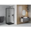 MEXEN/S - Rio čtvercový sprchový kout 90 x 90, transparent, černý + vanička se sifonem Flat, černý 860-090-090-70-00-4070B