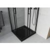 MEXEN/S - Rio čtvercový sprchový kout 90 x 90, transparent, černý + vanička se sifonem Flat, černý 860-090-090-70-00-4070B