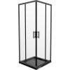 MEXEN/S - Rio čtvercový sprchový kout 90 x 90, transparent, černý + vanička se sifonem Flat, černý 860-090-090-70-00-4070B