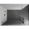 MEXEN/S - Kioto Sprchová zástěna WALK-IN 100 x 30, černý vzor, zlatá 800-100-212-50-70-030