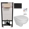 DEANTE Podomítkový rám, pro závěsné WC mísy + SLIM tlačítko černé + WC JIKA LYRA PLUS + SEDÁTKO DURAPLAST SLOWCLOSE CST_WC01 N51P LY5