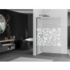 MEXEN/S - Kioto L Sprchová zástěna WALK-IN 110 x 200, bílý vzor, černá 800-110-103-70-85