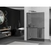 MEXEN/S - Kioto+ L Sprchová zástěna WALK-IN s poličkou a držákem ručníků 110 x 200, grafit, černá 800-110-123-70-40