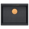 Quadron - Granitový dřez Logan 100 Black Metallic Ocel HQJ6045U8_BS_U