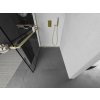 MEXEN/S - Kioto+ Sprchová zástěna s poličkou WALK-IN 90 x 200, černá vzor, zlatá kartáčovaná 800-090-121-55-78