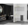 MEXEN/S - Kioto+ L Sprchová zástěna WALK-IN s poličkou a držákem ručníků 90 x 200, transparent/dekor, zlatá 800-090-123-50-35