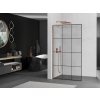 MEXEN/S - Kioto L Sprchová zástěna WALK-IN 120 x 200, černý vzor, měď kartáčovaná 800-120-103-65-77
