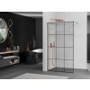 MEXEN/S - Kioto Sprchová zástěna WALK-IN 120 x 200, černý vzor 8 mm, měď kartáčovaná 800-120-101-65-77