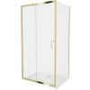 MEXEN/S - Apia Sprchový kout 130x70, transparent, zlato + vanička se sifonem 840-130-070-50-00-4010G