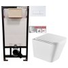 DEANTE Podomítkový rám, pro závěsné WC mísy + SLIM tlačítko bílé + WC INVENA FLORINA WITH SOFT, včetně soft/close sedátka CST_WC01 A51P FL1