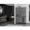 MEXEN/S - Kioto+ L Sprchová zástěna WALK-IN s poličkou a držákem ručníků 90 x 200, grafit, černá 800-090-123-70-40