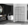 MEXEN/S - Kioto L Sprchová zástěna WALK-IN 120 x 200, černý vzor, bílá 800-120-103-20-78
