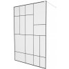 MEXEN/S - KIOTO Sprchová zástěna WALK-IN 120 x 200, transparent/černý vzor 8 mm, bílá 800-120-101-20-78