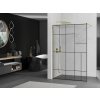 MEXEN/S - KIOTO Sprchová zástěna WALK-IN 110x200 cm 8 mm, zlatá, černý vzor 2 800-110-101-50-78