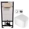 DEANTE Podomítkový rám, pro závěsné WC mísy bez tlačítka + WC DEANTE Jasmin se sedátkem RIMLESS CST_WC01 X JA1