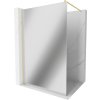 MEXEN/S - Kioto Sprchová zástěna WALK-IN 70 x 200, zrcadlové 8 mm, zlatá kartáčovaná 800-070-101-55-50