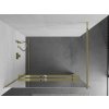 MEXEN/S - KIOTO Sprchová zástěna WALK-IN s poličkou a držákem ručníků 80 x 200, zrcadlové 8 mm, zlatá 800-080-121-50-50