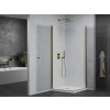 MEXEN/S - PRETORIA duo sprchový kout 90 x 90, transparent, zlatá + vanička včetně sifonu 852-090-090-50-02-4010G
