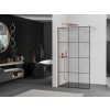 MEXEN/S - Kioto Sprchová zástěna WALK-IN 100 x 200, černý vzor 8 mm, měď kartáčovaná 800-100-101-65-77