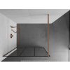 MEXEN/S - Kioto Sprchová zástěna WALK-IN 100 x 200, černý vzor 8 mm, měď kartáčovaná 800-100-101-65-77