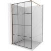 MEXEN/S - Kioto Sprchová zástěna WALK-IN 100 x 200, černý vzor 8 mm, měď kartáčovaná 800-100-101-65-77