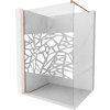 MEXEN/S - Kioto Sprchová zástěna Walk-in 100 x 200, bílý vzor 8 mm, měď kartáčovaná 800-100-101-65-85