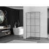 MEXEN/S - Kioto L Sprchová zástěna WALK-IN 100 x 200, černý vzor, bílá 800-100-103-20-77