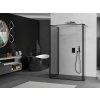MEXEN/S - Kioto Sprchová zástěna WALK-IN 120 x 110 x 30, černý vzor, černá 800-120-110-221-70-70-030