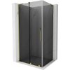 MEXEN/S - Velar L sprchový kout, posuvné dveře 120 x 80, grafit, zlato 871-120-080-43-50