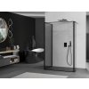 MEXEN/S - Kioto Sprchová zástěna WALK-IN 110 x 110 x 40, černý vzor, černá 800-110-110-221-70-70-040