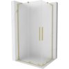 MEXEN/S - Velar L Duo sprchový kout, posuvné dveře 90 x 80, dekor, zlato kartáčovaná 871-090-080-02-33-55