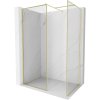 MEXEN/S - Kioto-F Sprchová zástěna WALK-IN s rámem 105 x 100, transparent 8 mm, zlato kartáčovaná 800-105-202-04-55-100