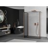 MEXEN/S - Kioto Sprchová zástěna WALK-IN 120 x 80 x 40, černý vzor, měď kartáčovaná 800-120-080-221-65-70-040