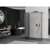 MEXEN/S - Kioto Sprchová zástěna WALK-IN 120 x 80 x 30, černý vzor, měď kartáčovaná 800-120-080-221-65-70-030