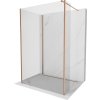 MEXEN/S - Kioto Sprchová zástěna WALK-IN 110 x 100 x 40, transparent, měď kartáčovaná 800-110-100-221-65-00-040